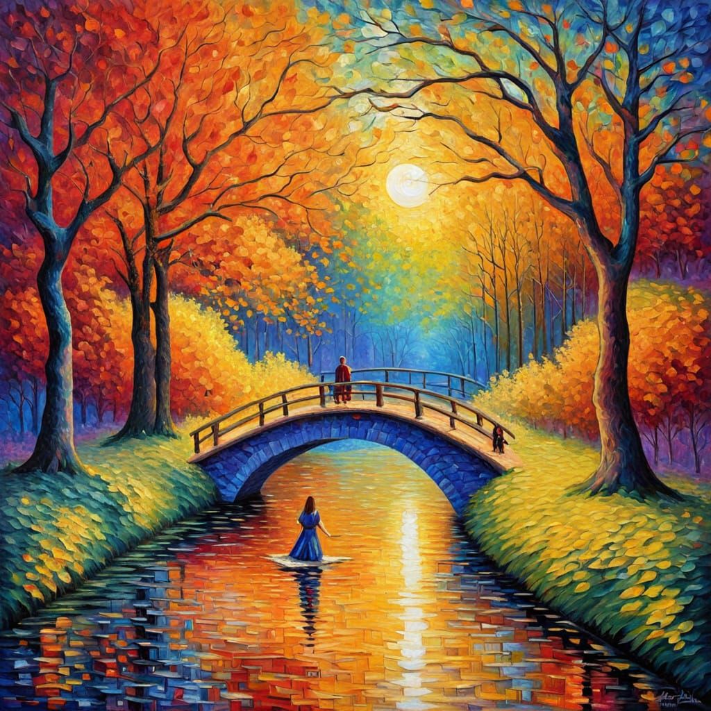 Modern Renaissance Masterpiece in Neo-Impressionist Style