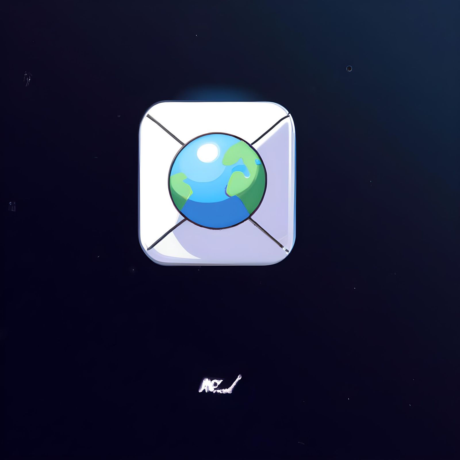 Space App Icon in Studio Ghibli Anime Style