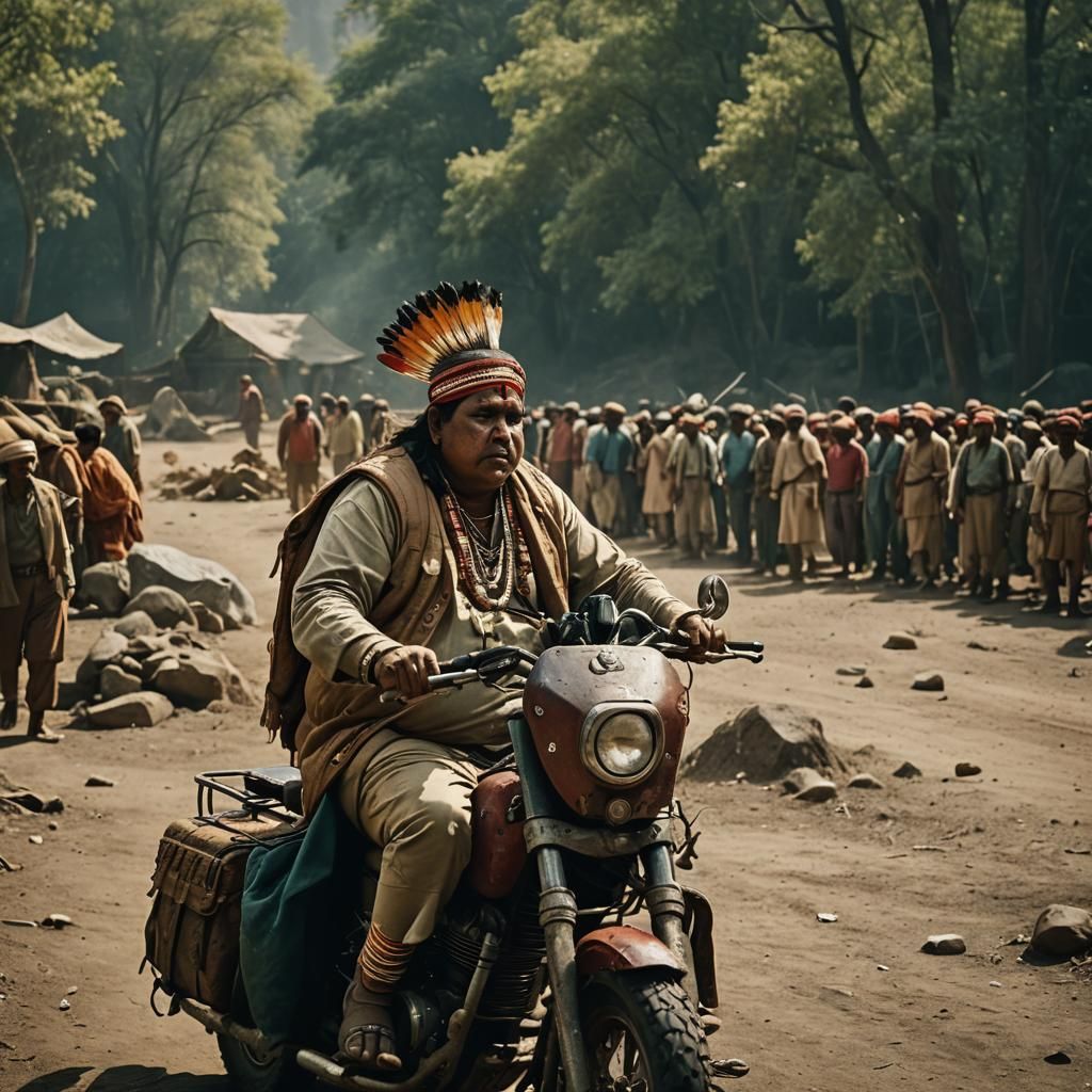 Cinematic Film Still of an Indian Person