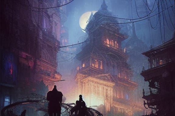 Ominous Gothic City in Triadic Colors