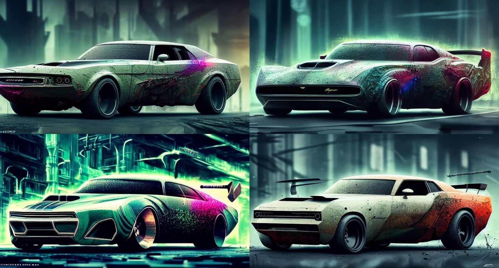 retro futuristic muscle car, mopar,
