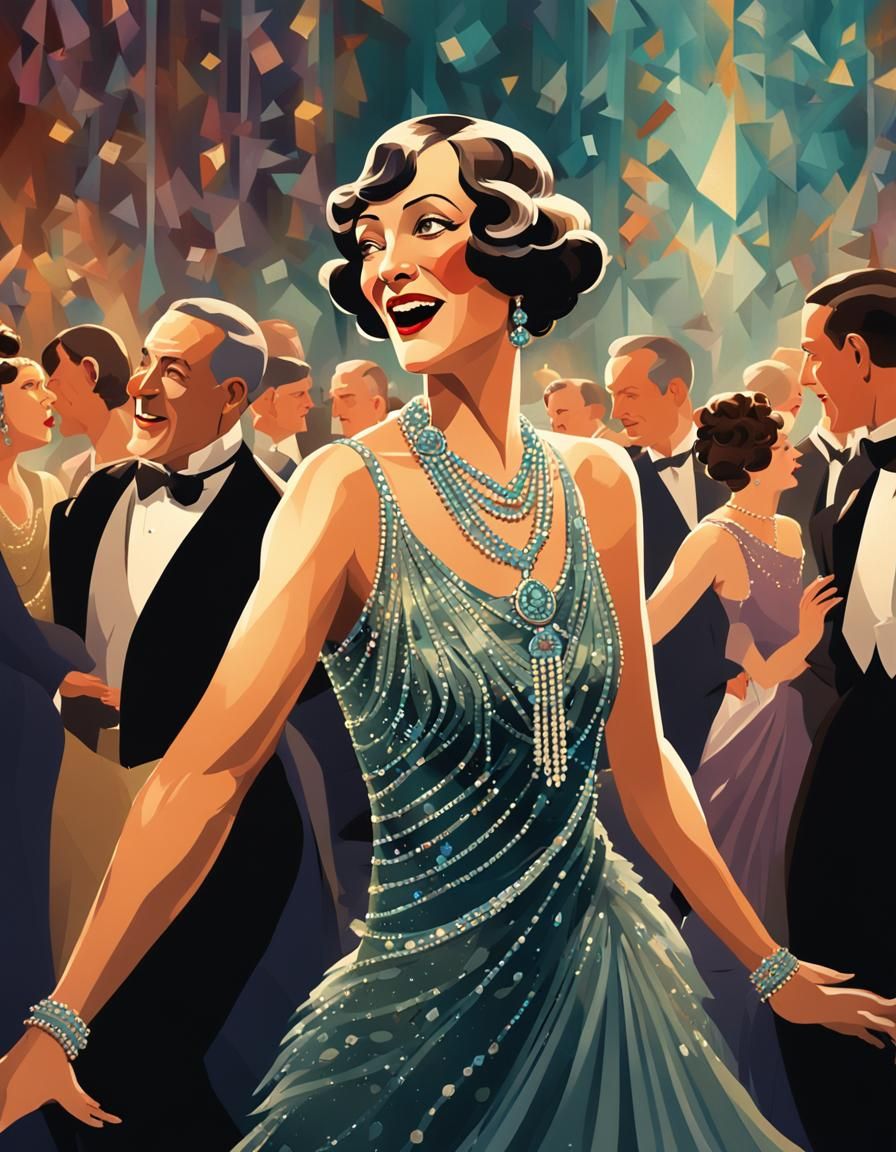 Flapper in Roaring Twenties Style Art
