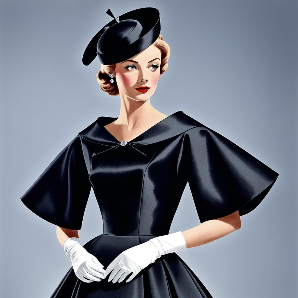 Robe d'après-midi haute couture . 1957. " Hélène ".