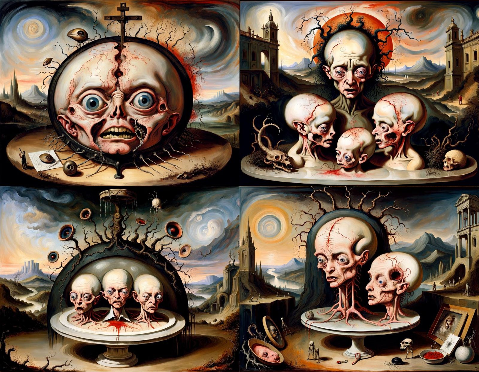 Surreal Homunculus Sacrifice in Romantic Style