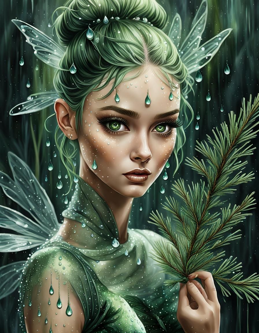 Dark Botanical Fairy Ballerina in Digital Art
