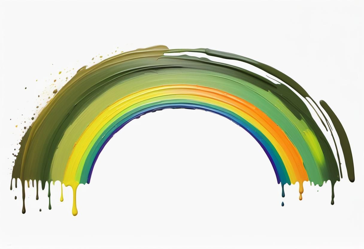 Olive Green Rainbow: An Oil Painting Masterpiece