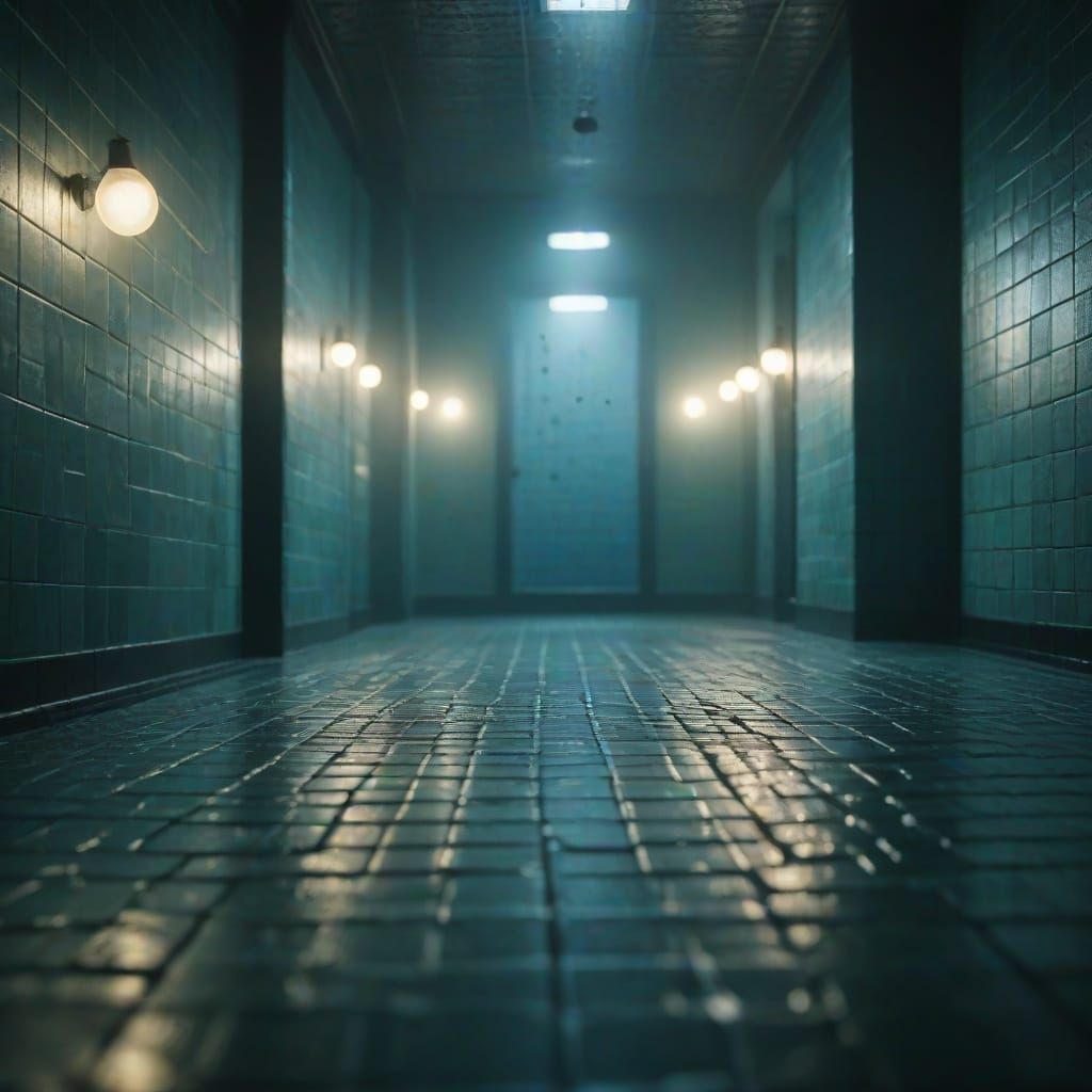 Ethereal Bathroom in Warm, Cinematic Light