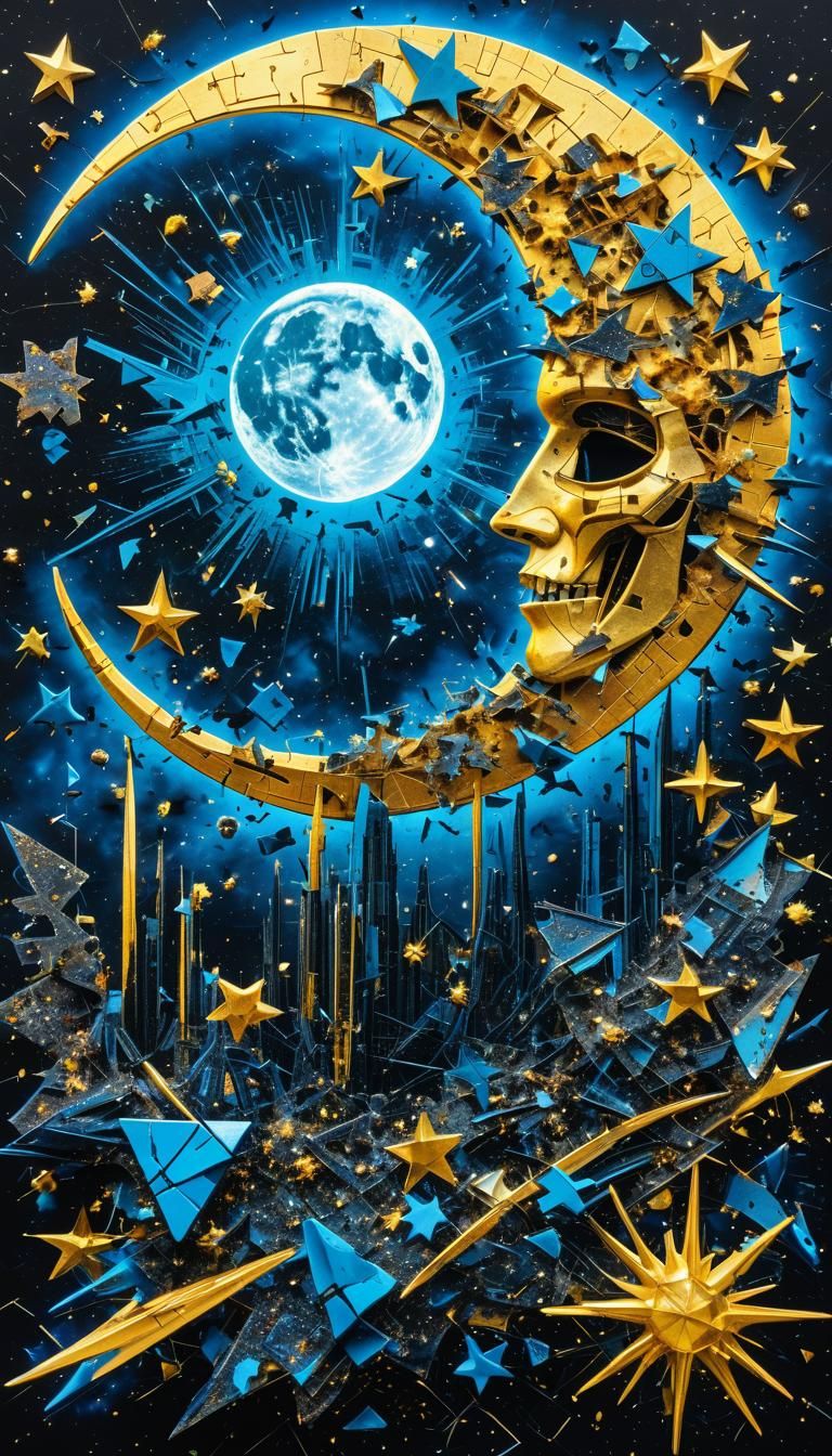 Cosmic Renaissance Collage: Blast Zone in Space