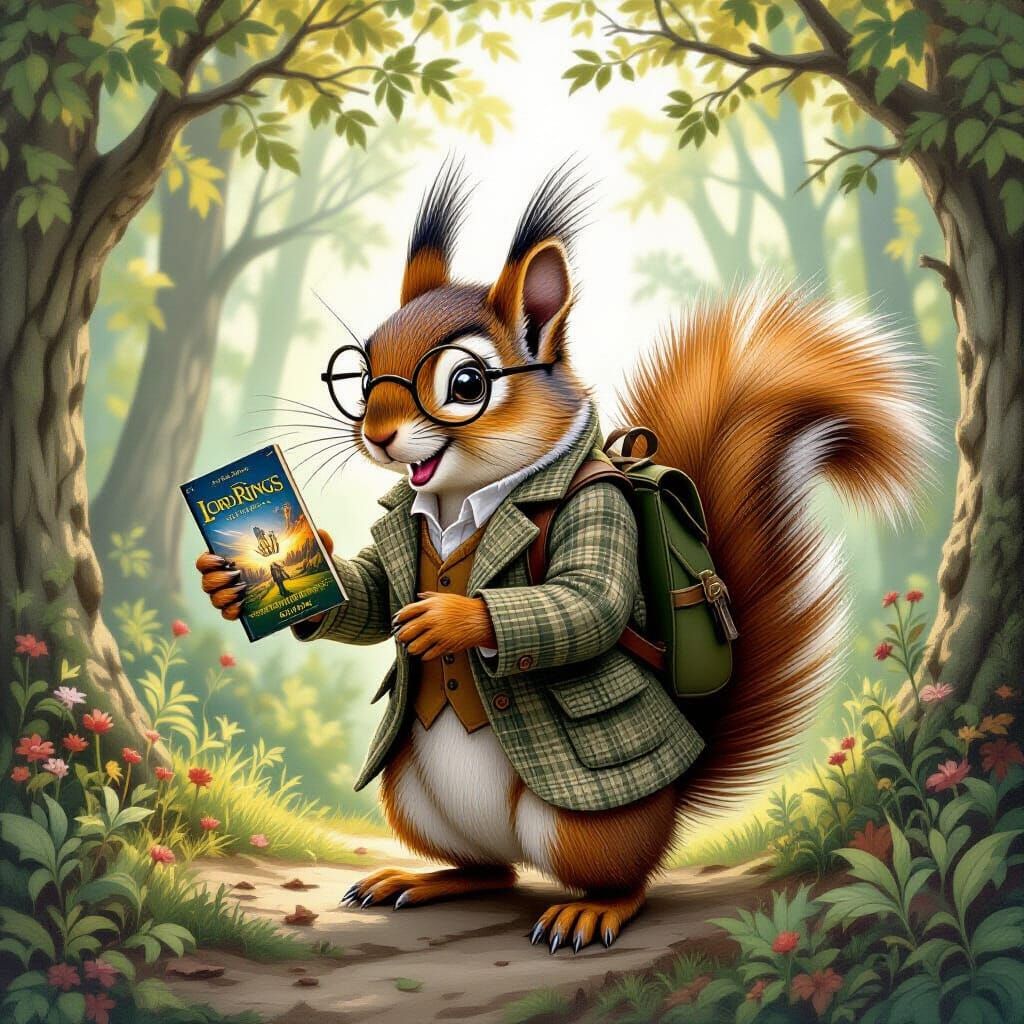 Whimsical Squirrel Steals Lord of the Rings DVD