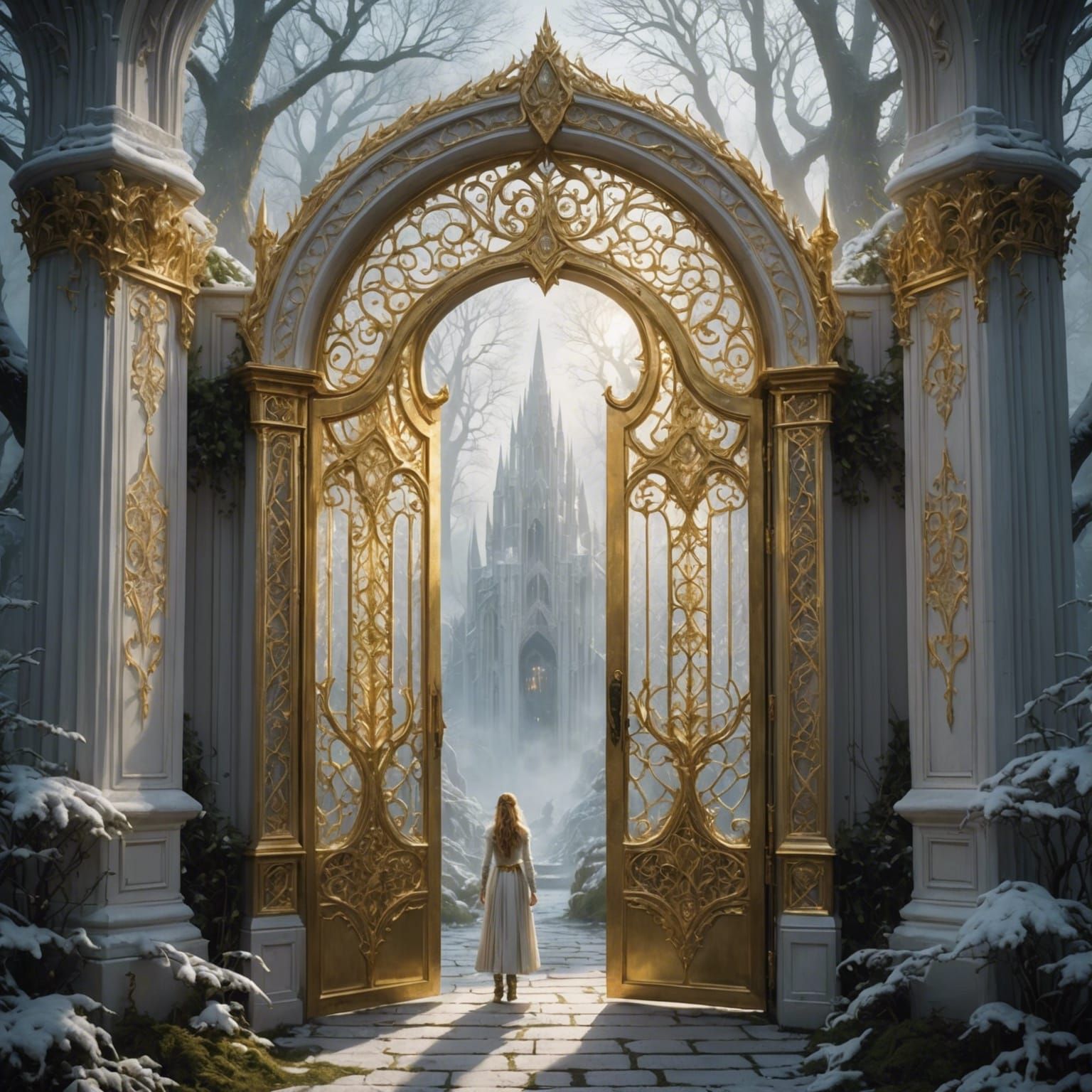 Golden elven entrance