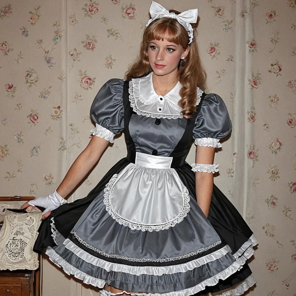 Sissy Maid in French Maid Dress