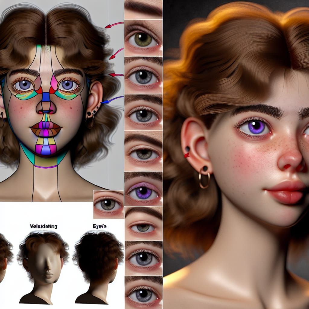 Elin: Detailed Art Nouveau Portrait with Volumetric Lighting