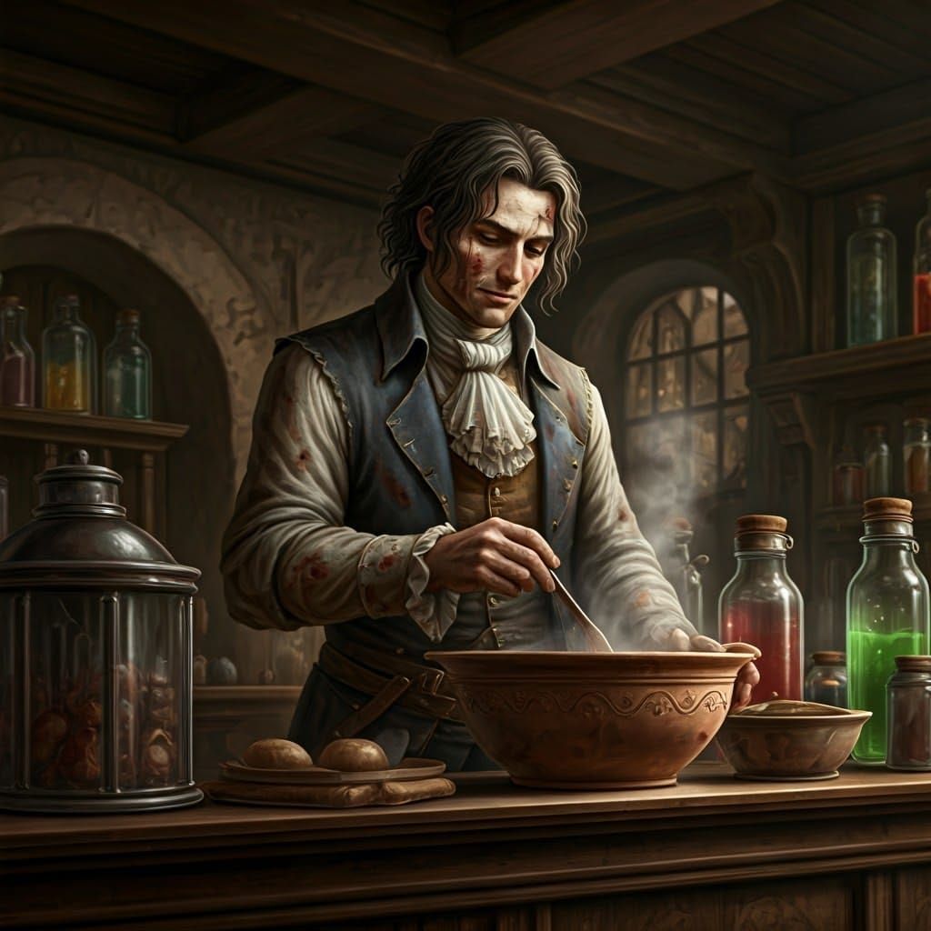 Medieval Potion Master in Fantasy Art Style