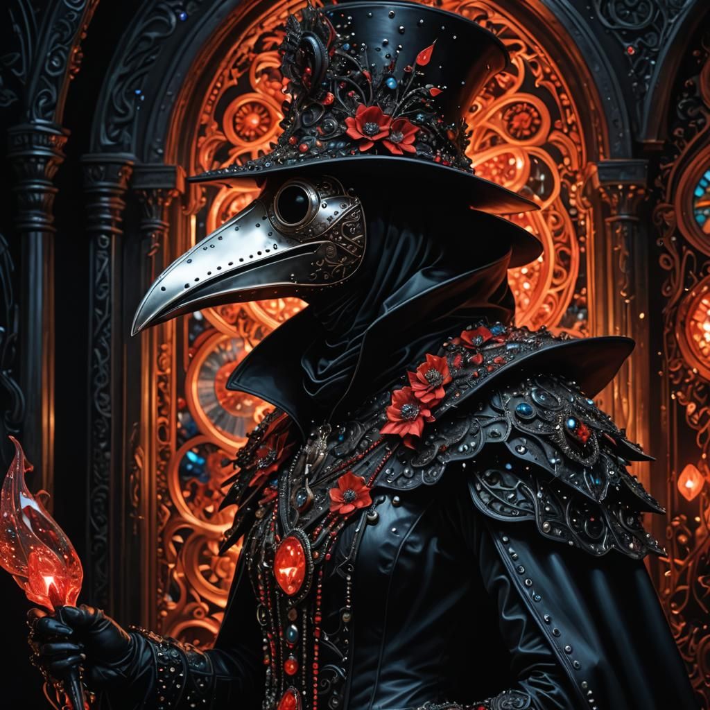 Biochemical Plague Doctor in a Surreal Fantasy Style