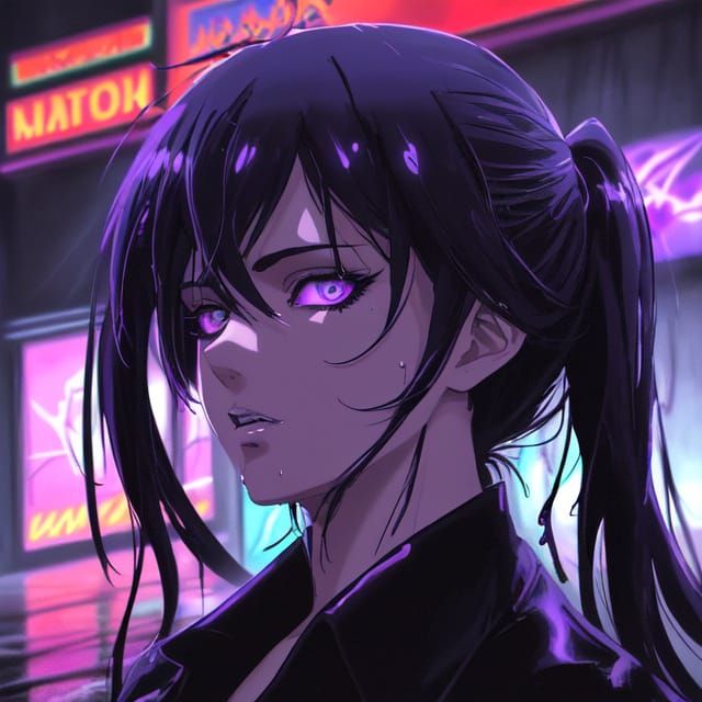 Surreal Anime Kidnapping Scene with Neon Reflections