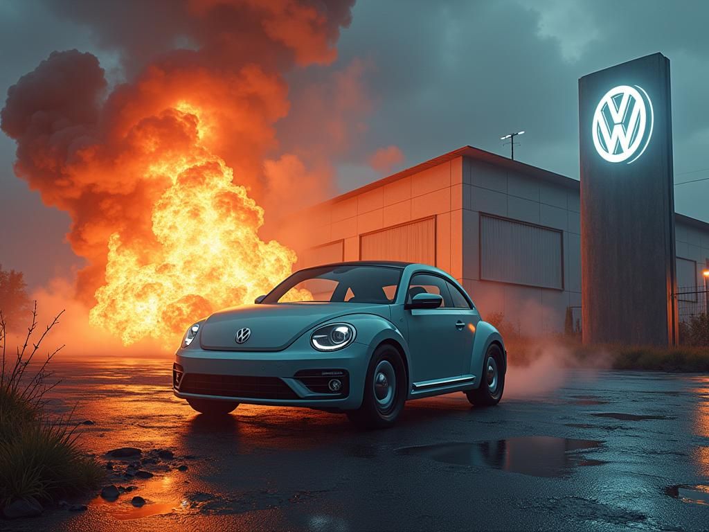 Volkswagen Factory in Wolfsburg Explosion: Hyperrealistic Di...
