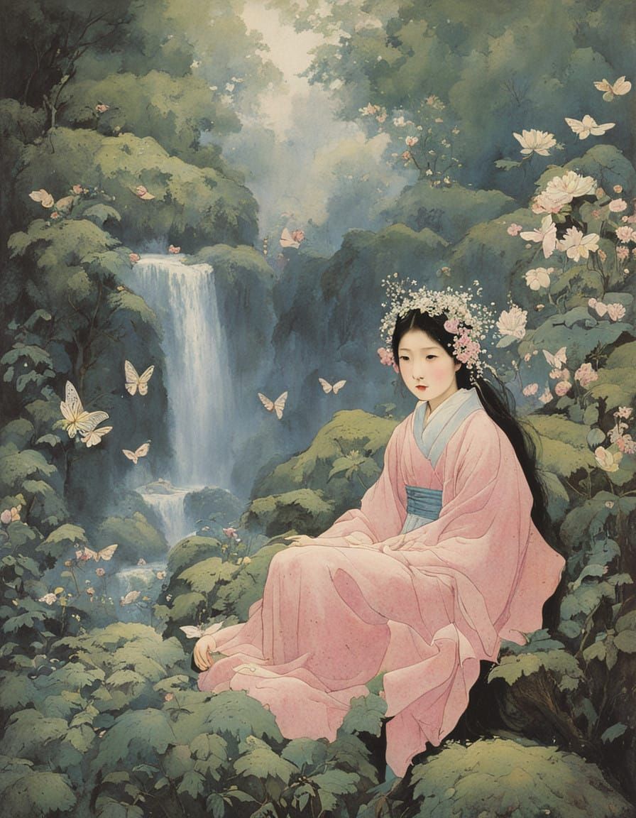 Whimsical Woodland Scene in Watercolour Style