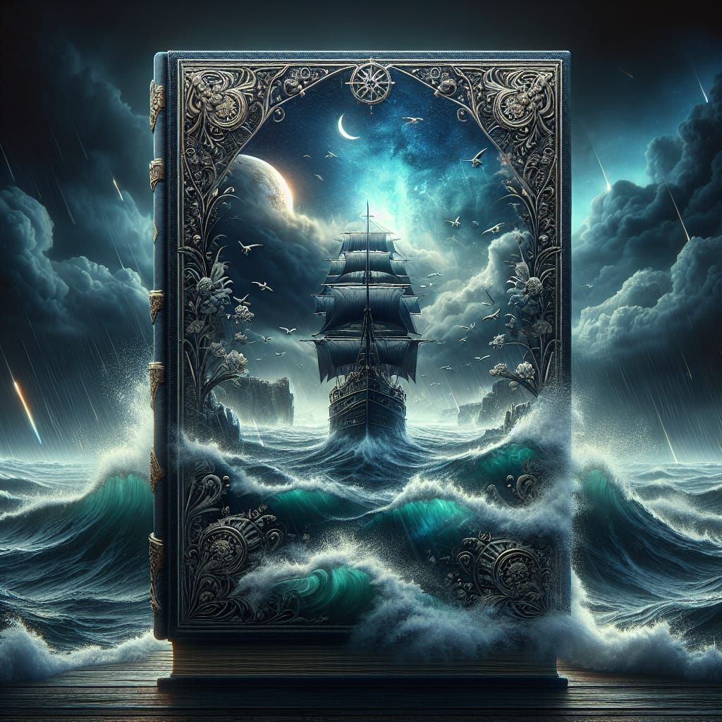 Stormy Ocean Book Cover Fantasy Concept Art