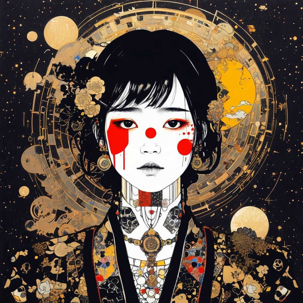 Haberdasherypunk Fusion Inspired by Klimt and Amano