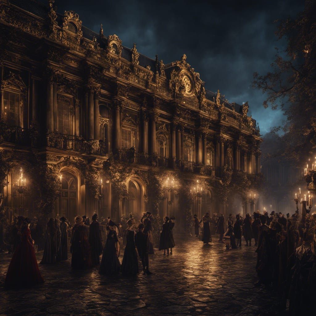 Waiting outside for the vampire masked ball in Versailles