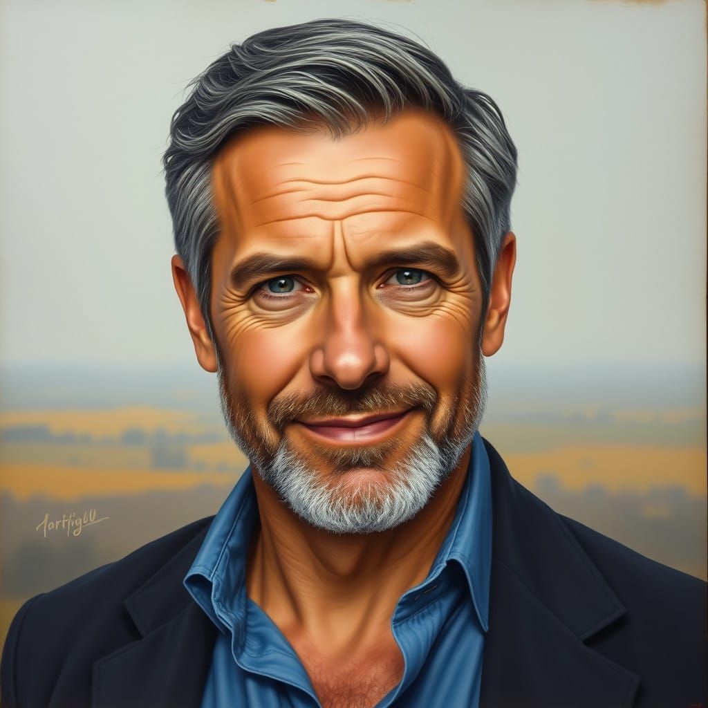 Distinguished Gentleman in Three-Quarter View