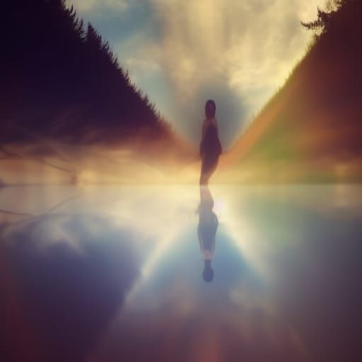 Ethereal Smile in a Divine Landscape