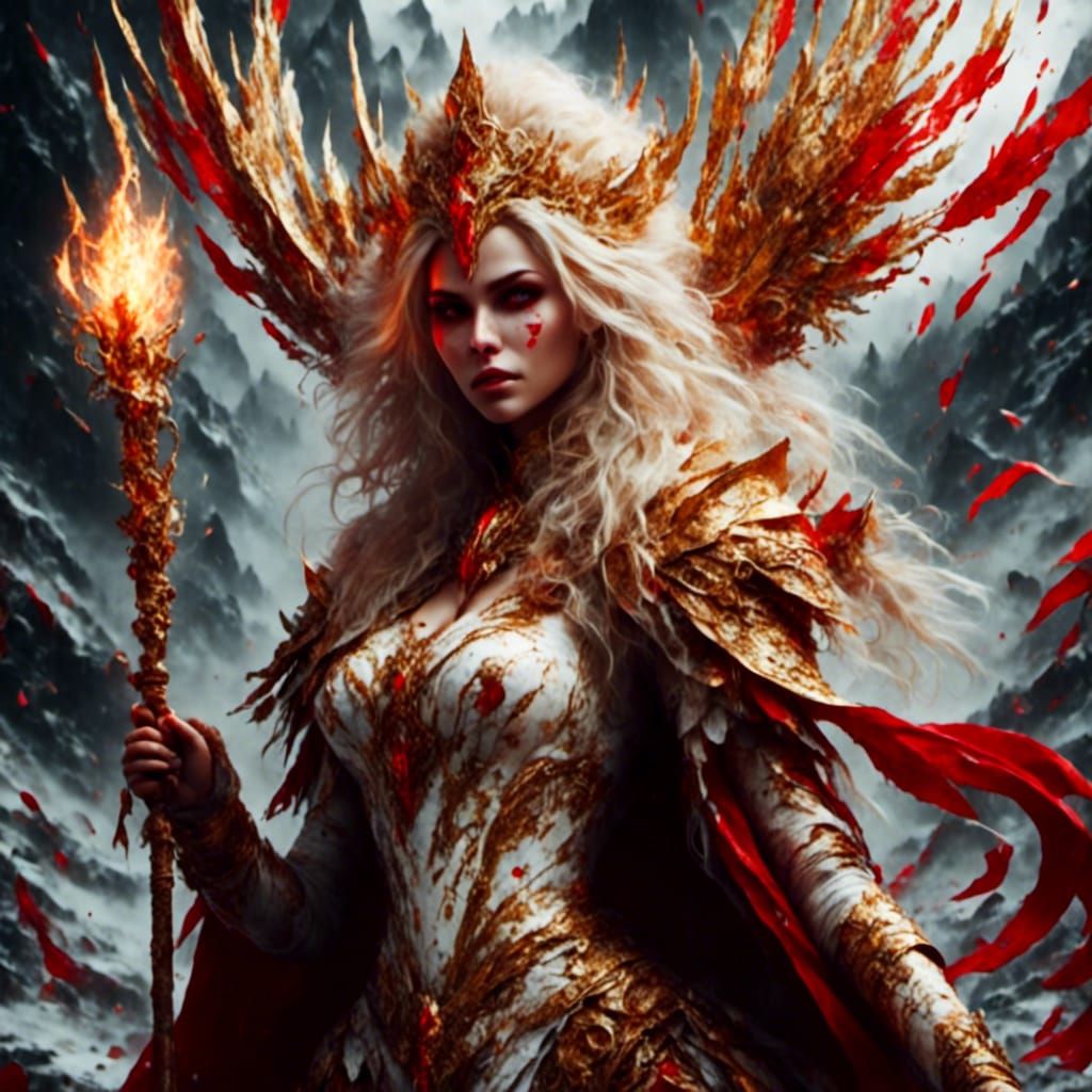 Detailed Portrait of a Golden-Haired Battle Mage