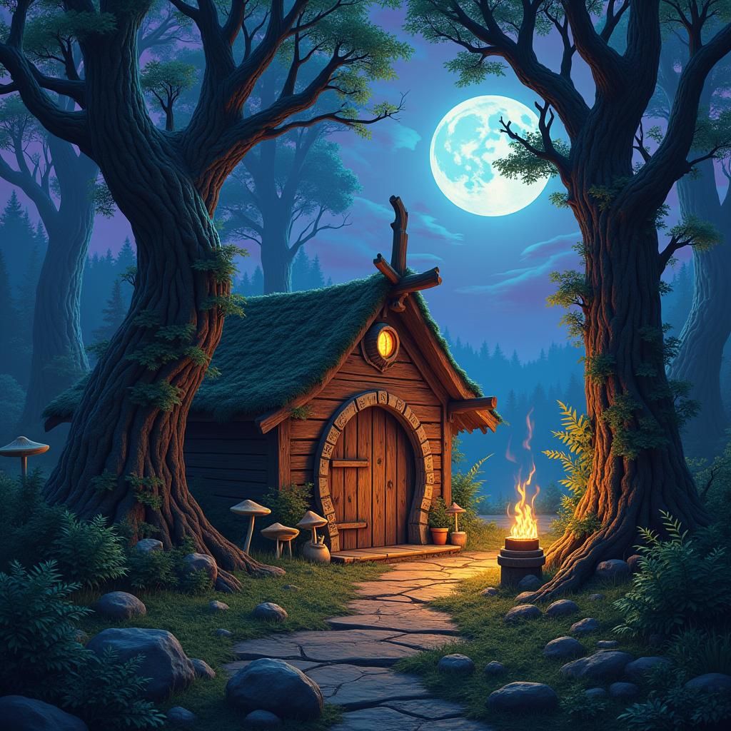 Enchanted Forest Camp in Hyper-Realistic Style