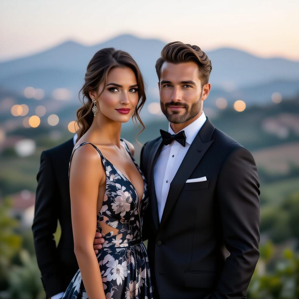 Elegant Couple Portrait in Italy, Professional Photography S...