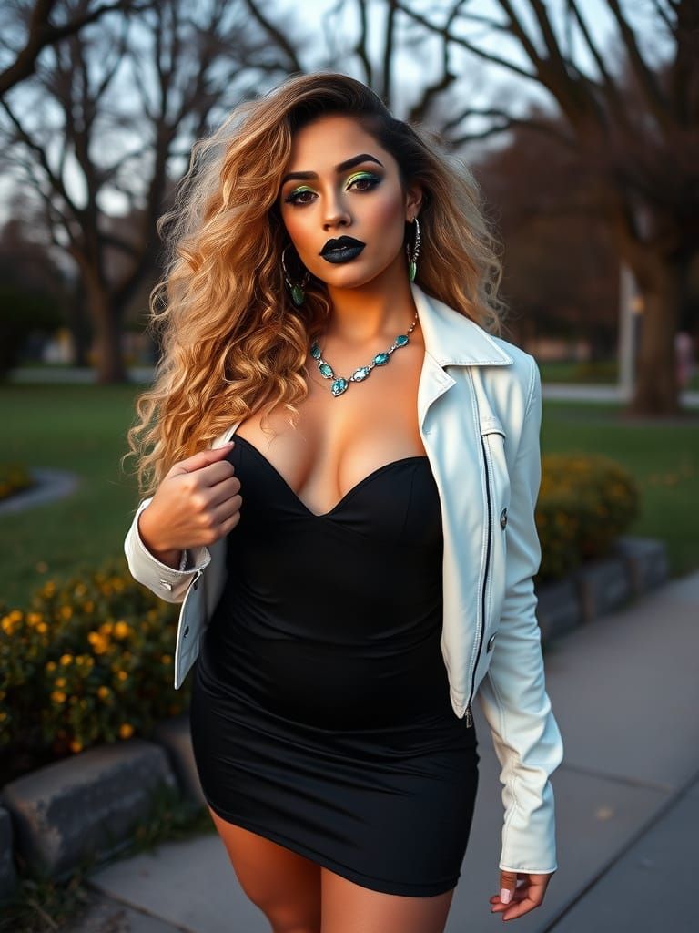 Futuristic Mexican Pinup in Neon & Pastels