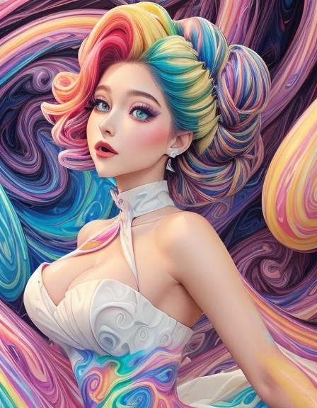 Liquid Wedding Dress in Candyland Wonderland