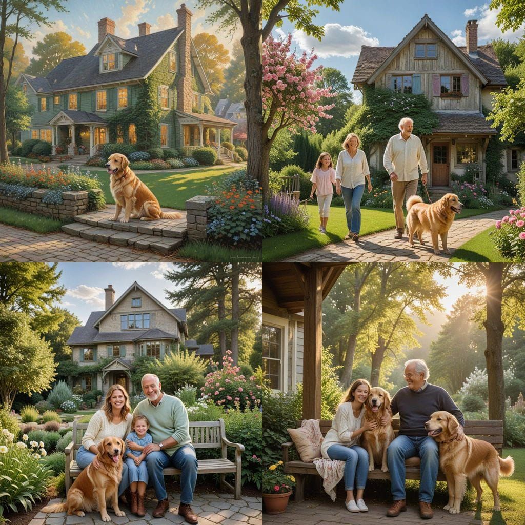 Peaceful Family Home in a Divine Golden Light Aura