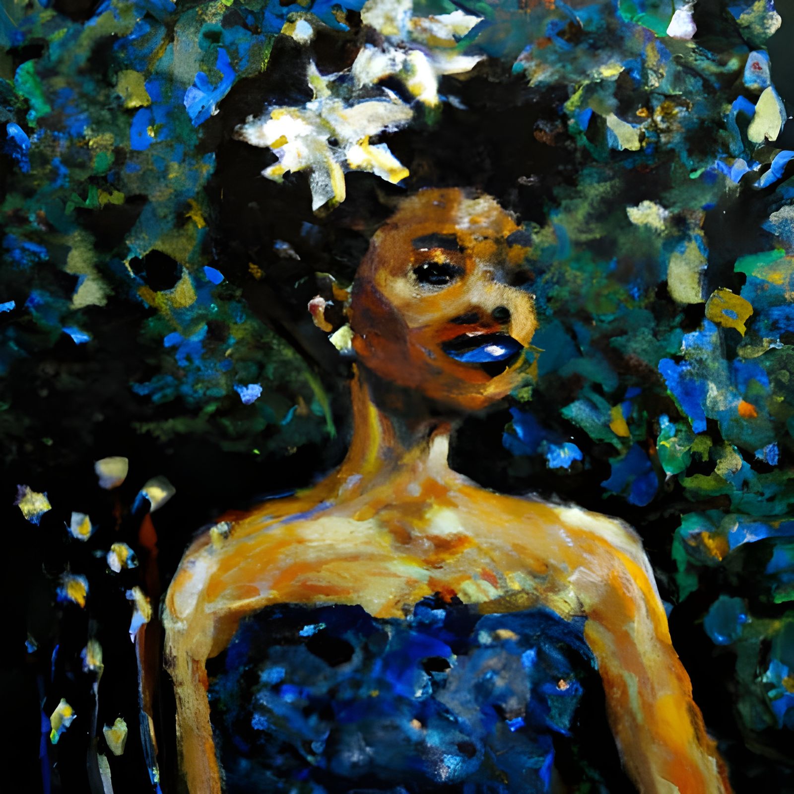 Jazz Singer in Expressionist Oil Painting