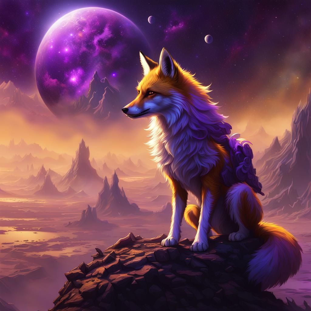 Space Fox in Dark Fantasy Concept Art