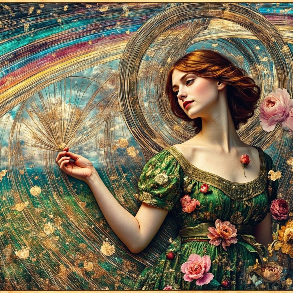 Art Nouveau Portrait of a Woman in June