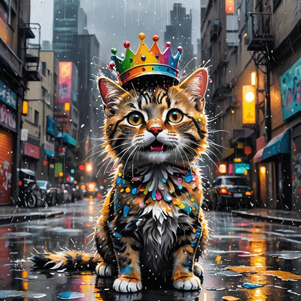 Kitty Queen Singing in the Rain, Graffiti Art