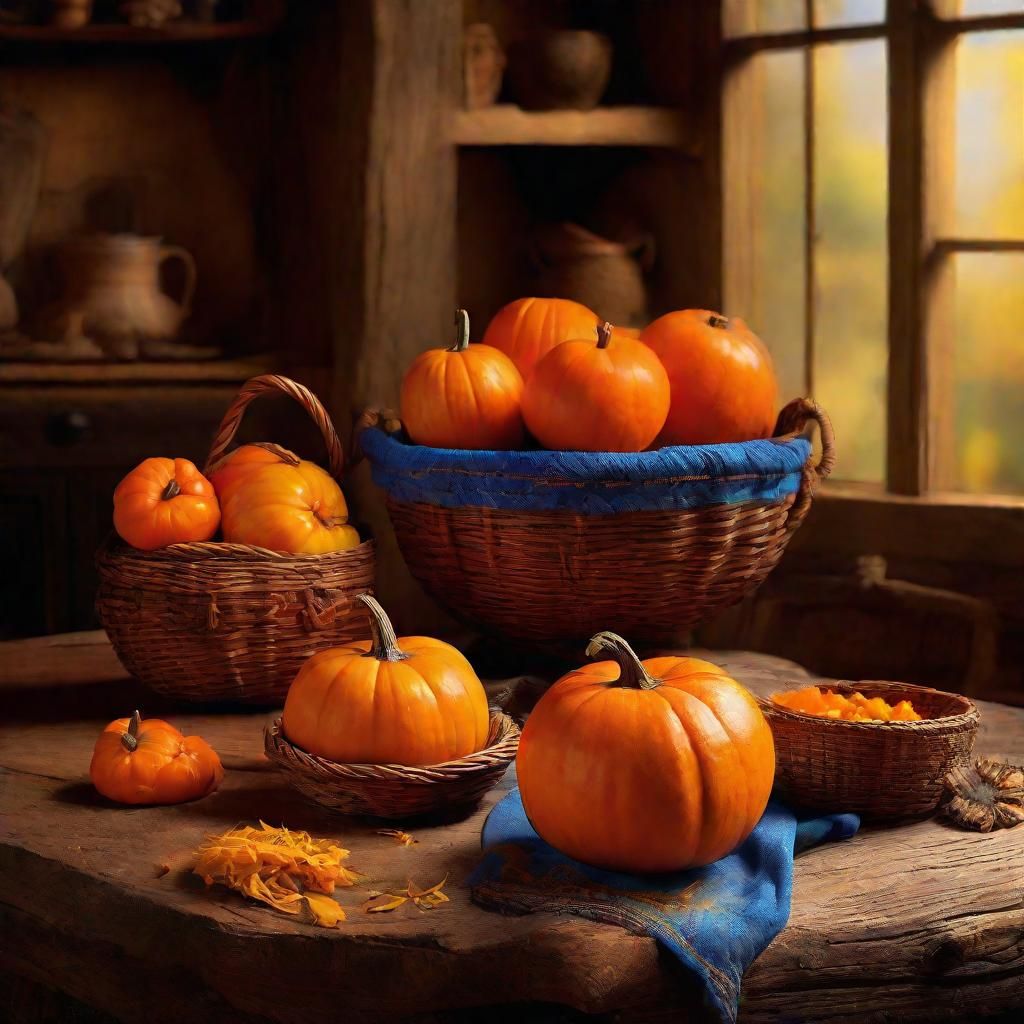 Dutch Master Pumpkin Still Life in Golden Light