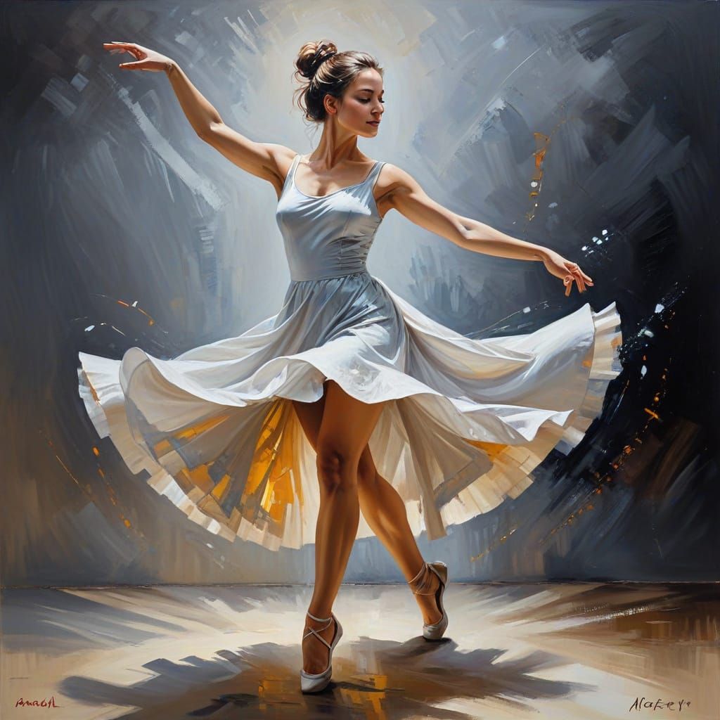 Oil Painting of a Dancing Woman