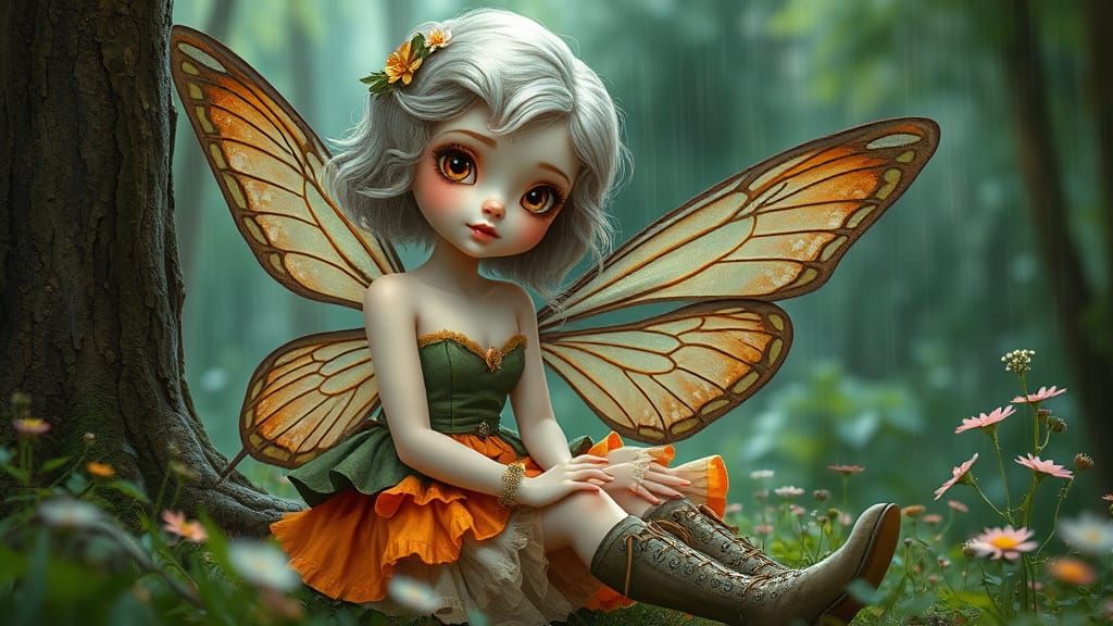 Ethereal Fairy Girl in Tranquil Forest