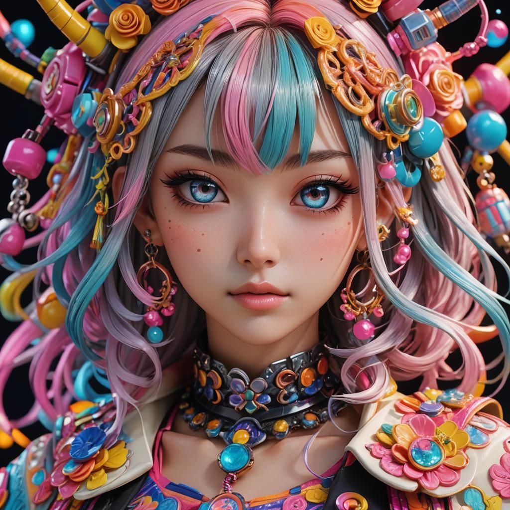 Anime Portrait in Harajuku Style, 8k Digital Art