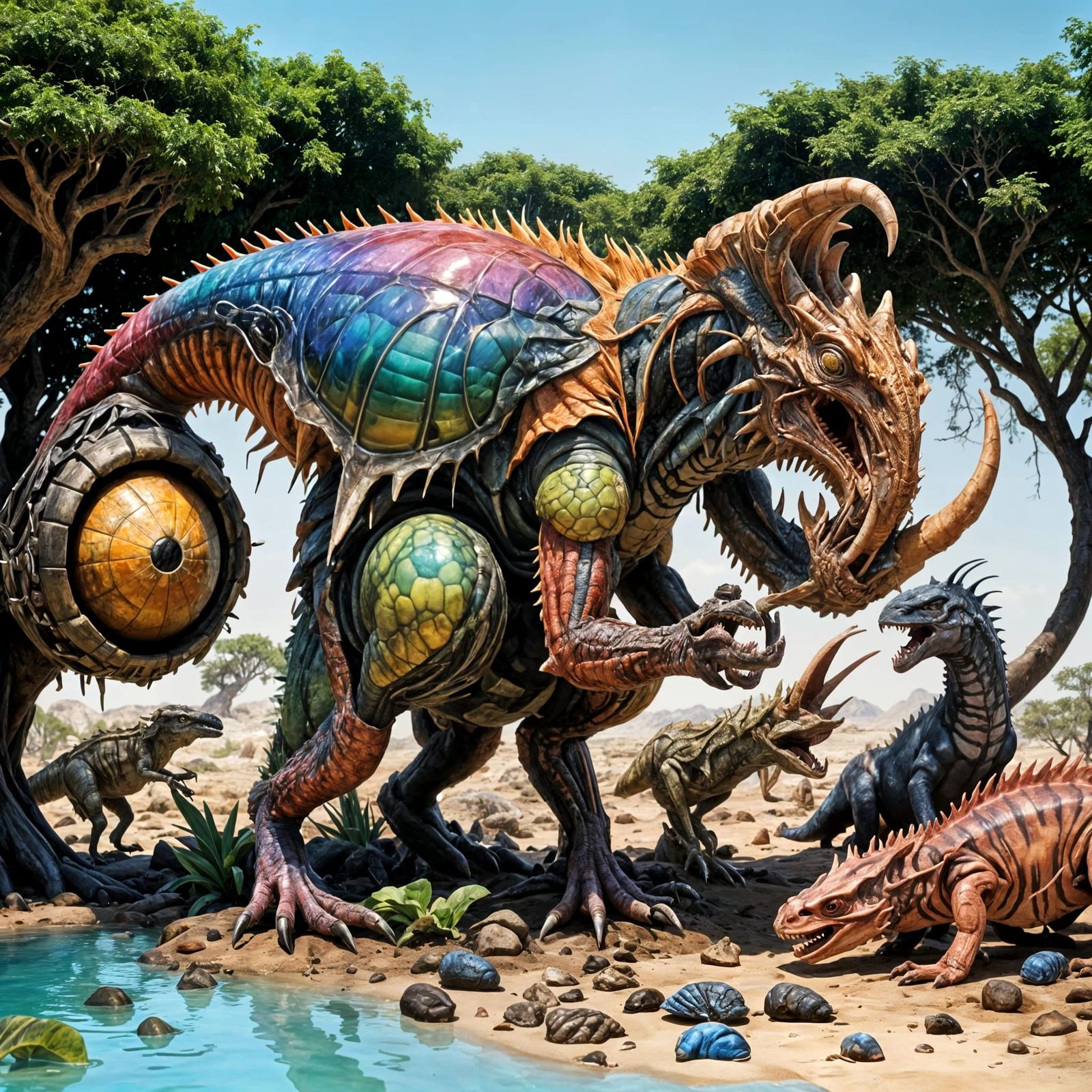 Exotic Alien Creature in Hyperrealistic 3D Rendering
