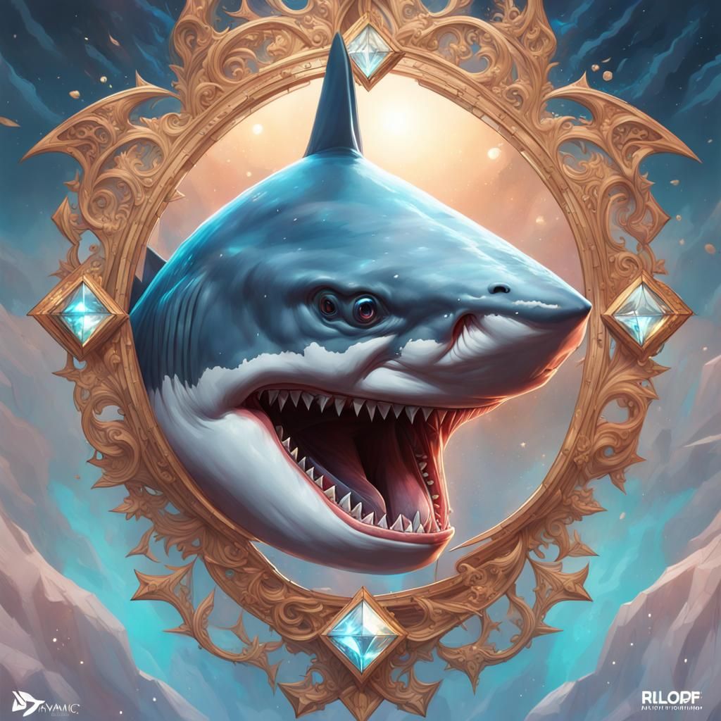 Shark in Diamond Sky: Hyperdetailed Digital Portrait
