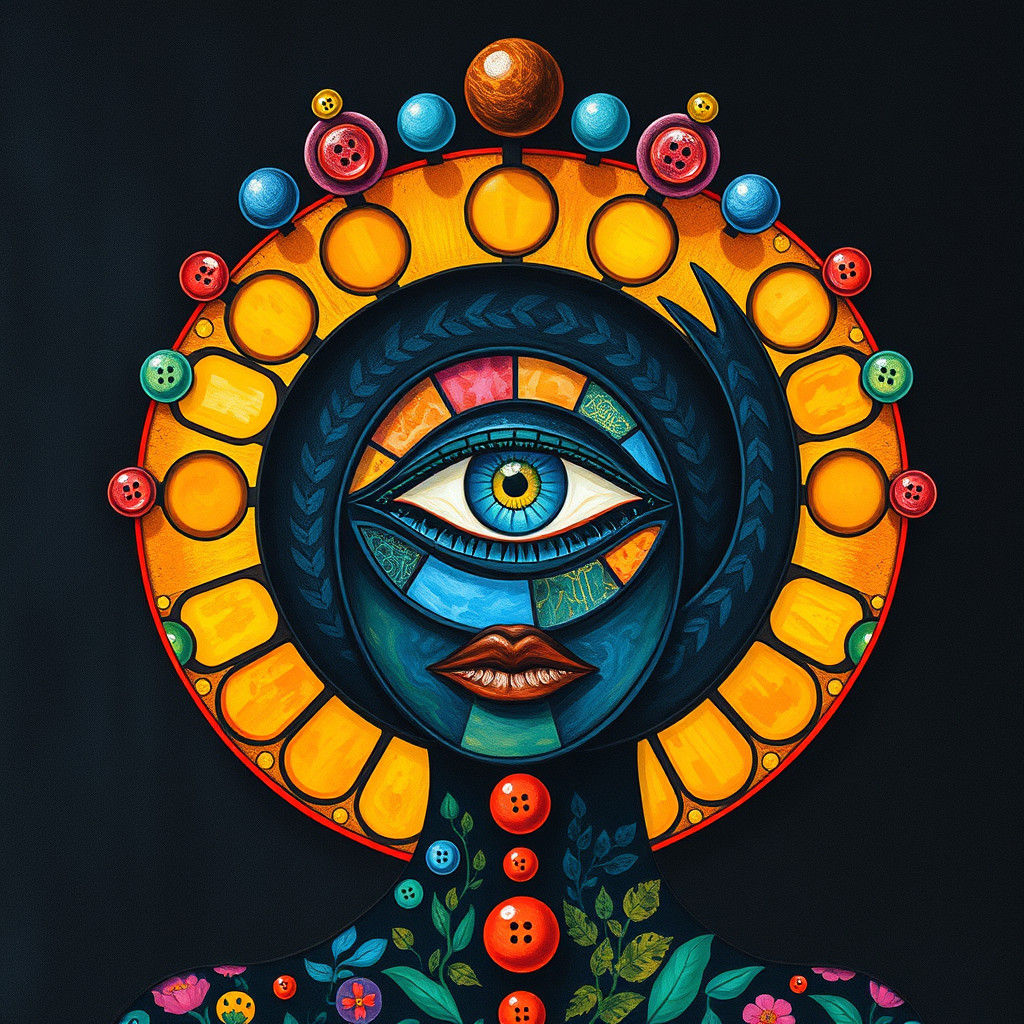 Surreal Eye of the Void in Art Nouveau Style