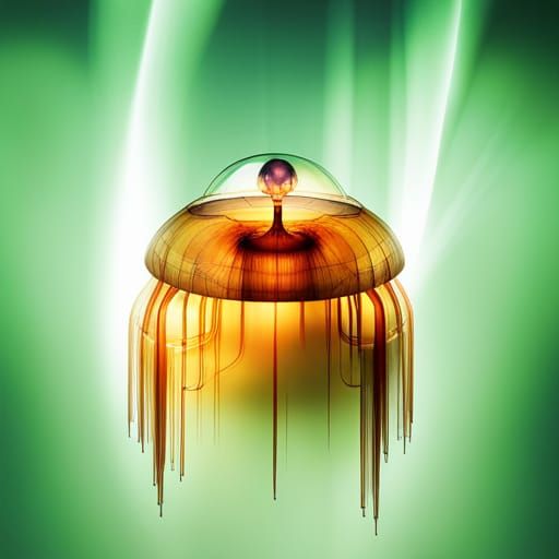 Ethereal Jellyfish Creature on Computer Stack