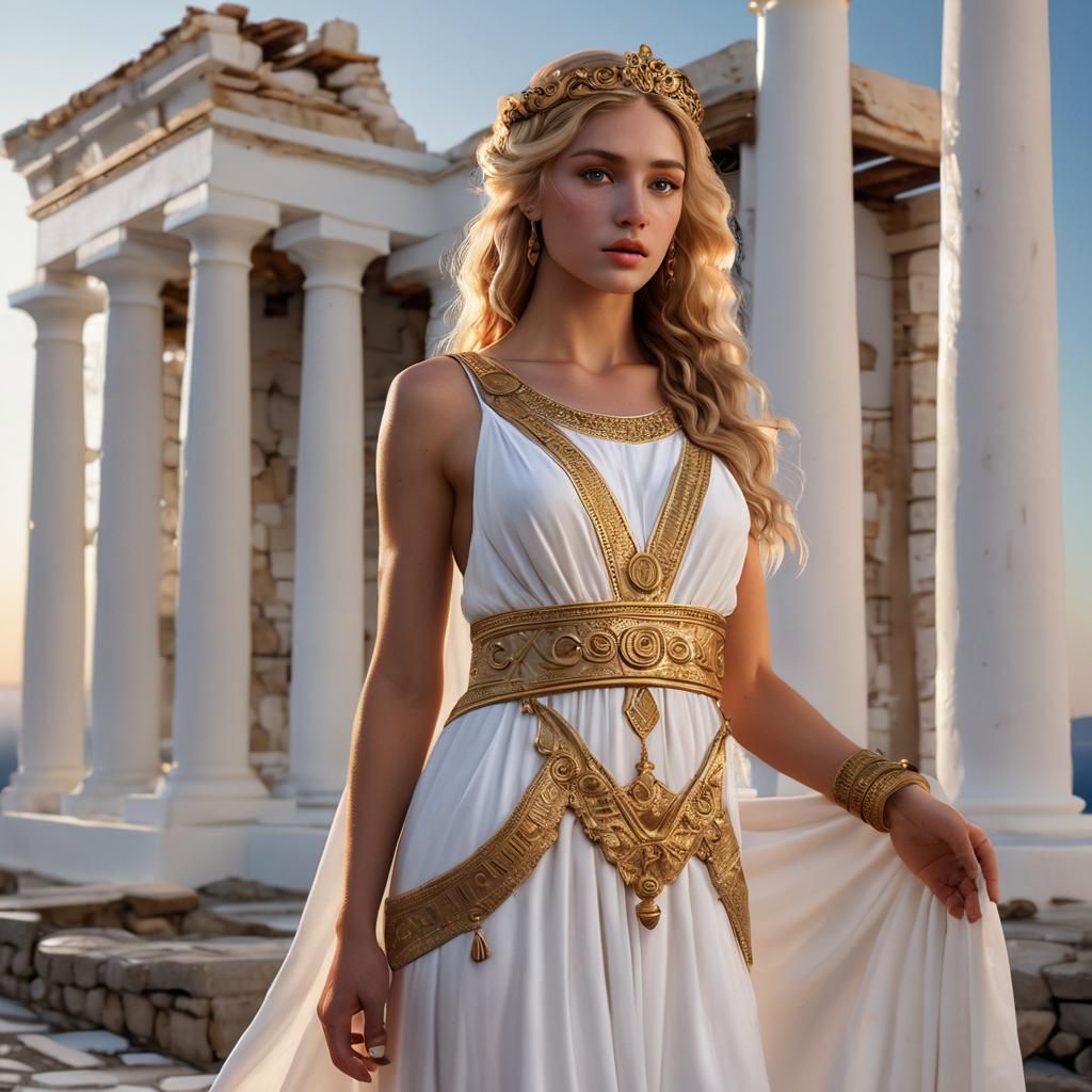 Aphrodite in Mykonos: A Hyperrealistic Greek Goddess