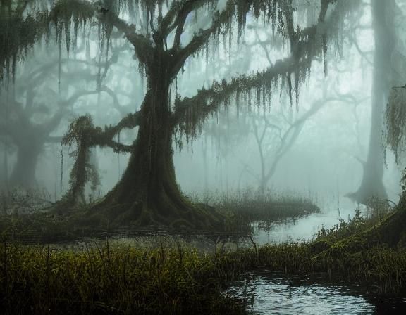 Post-Apocalyptic Bayou: A Fantasy Concept Art