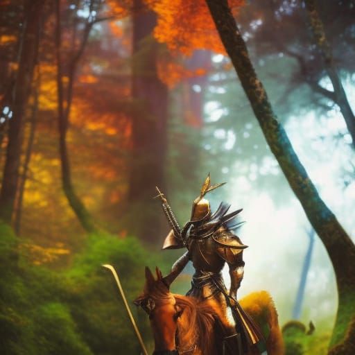 Knight in a forest