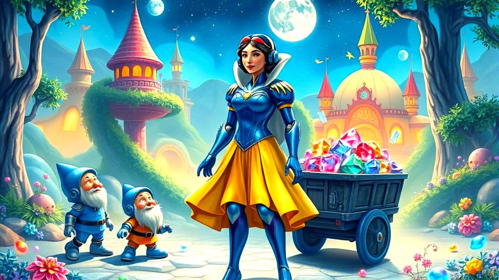 Mecha Snow White on Neptune in Disney Style