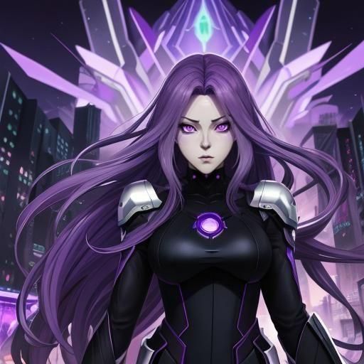 Anime Wizard in Futuristic City, Cel-Shaded Style