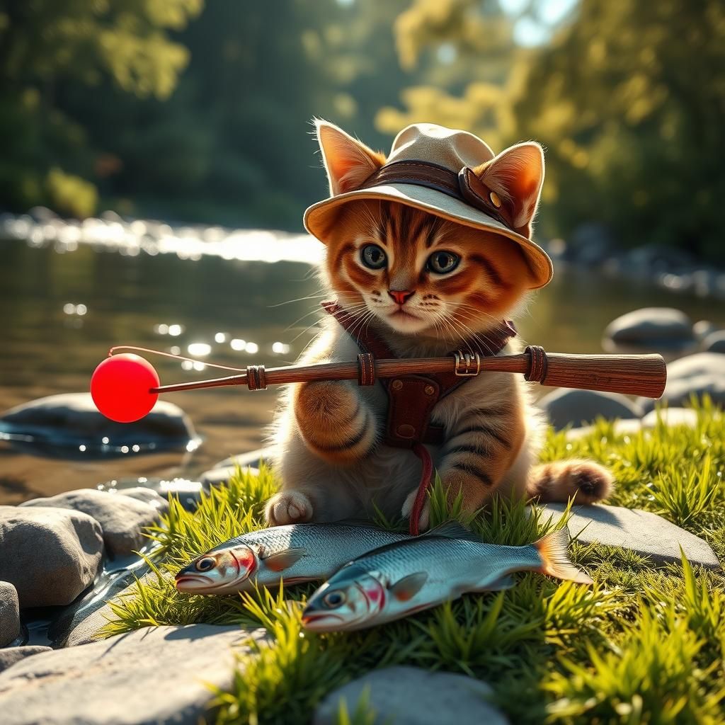 Cat Angler: A Cinematic 3D Render